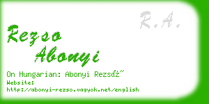 rezso abonyi business card